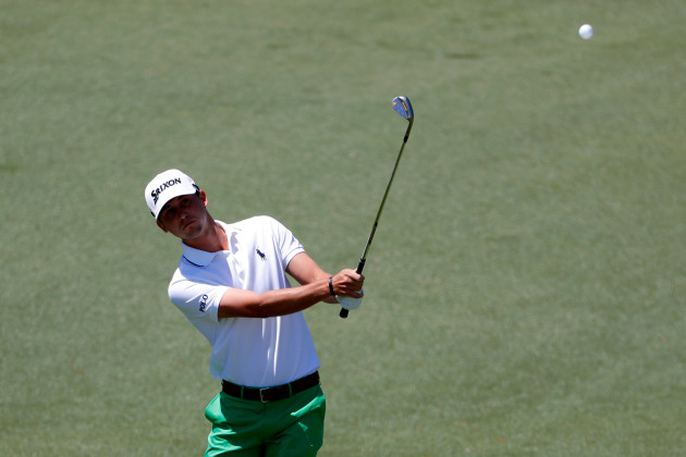 Smylie Kaufman on kääntämätön kortti golfin arvokilpailuissa. Lauantain housujen väri sopisi hyvin Mastersin palkintotakin kanssa yhteen. Kuva Getty Images